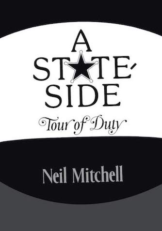 A Stateside Tour of Duty book cover. cover art: title with black, white and dark grey geometric shaped background